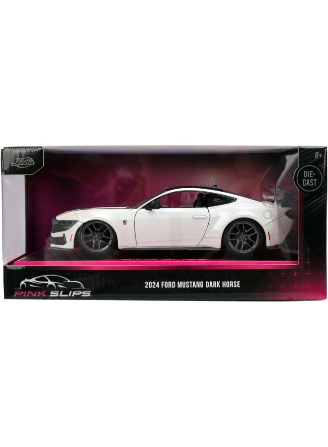 Jada Pink Slips 2024 Ford Mustang Dark Horse Die-Cast Car (1:24, White) - Image 1